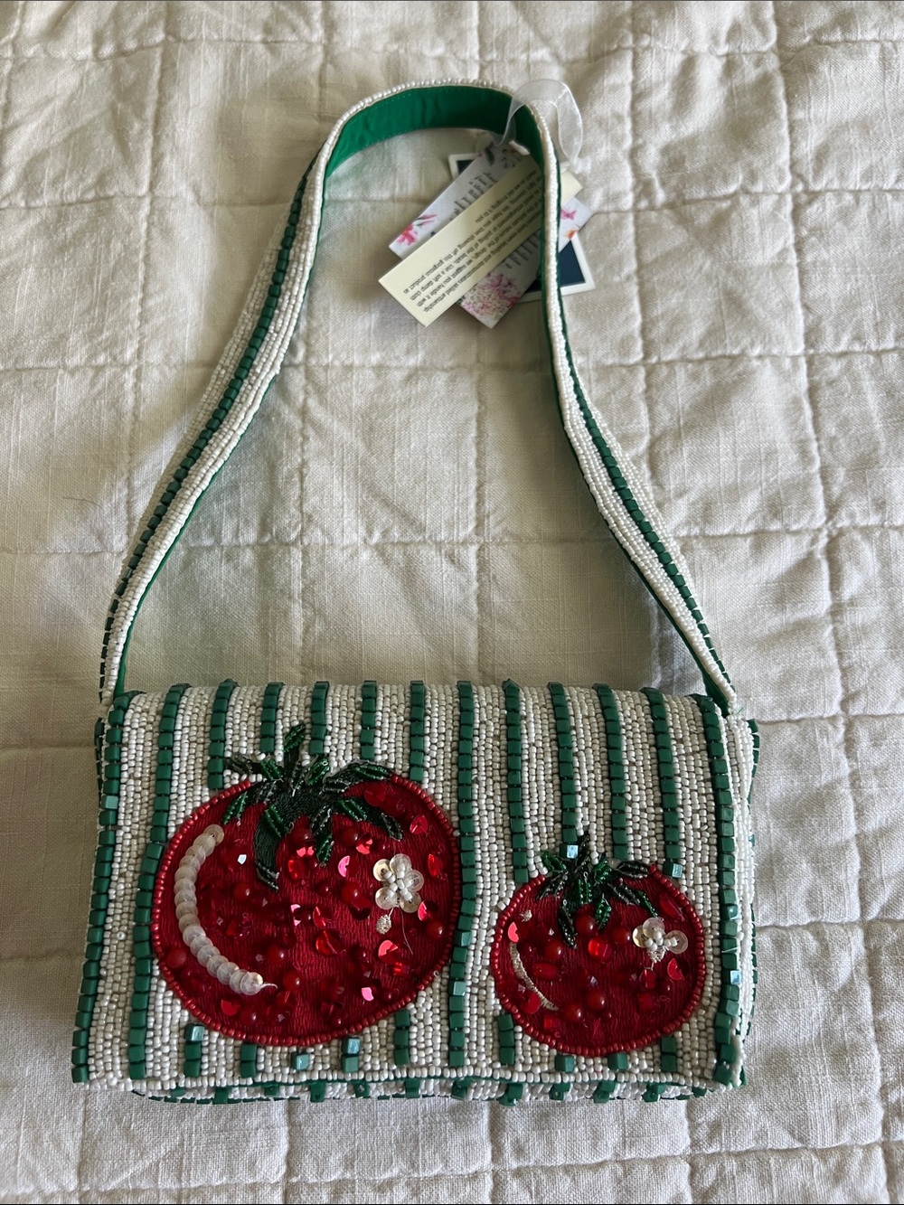 Made in India Tomato Beaded Bag